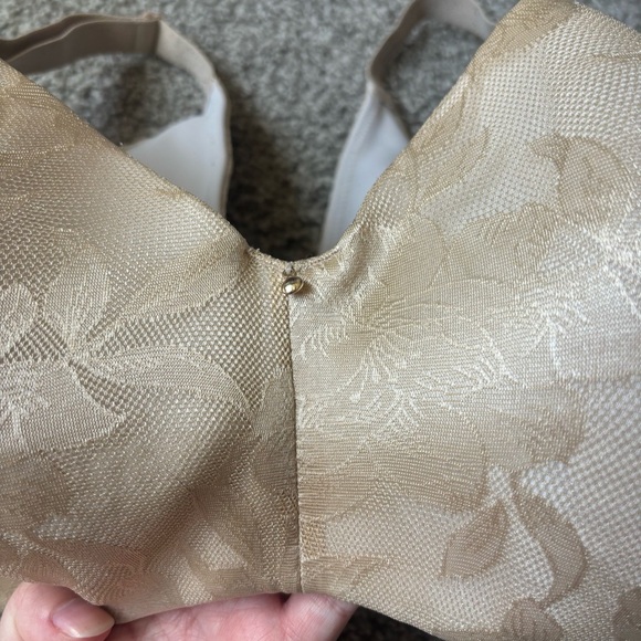 Cacique Tan Floral Lace Lightly Line Balconette Bra Adjustable Straps 42F - Picture 4 of 14